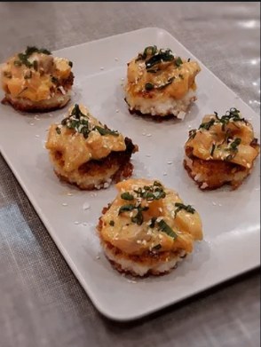 Garlic butter shrimp bites finished with parsley